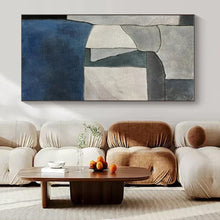 Load image into Gallery viewer, Gray &amp; Blue Geometric Abstract Painting, Perfect for Modern Office &amp; Minimalist Hallway LargeART1425
