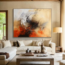 Load image into Gallery viewer, Crimson - Black Circular Motion Art for Dining Room &amp; Creative Studio LargeART0828
