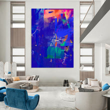 Load image into Gallery viewer, Deep Blue Abstract Symphony Painting, Perfect for Sophisticated Home Office &amp; Calm Lounge LargeART2007
