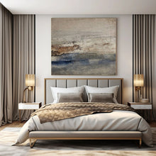 Load image into Gallery viewer, Hand - painted Large - sized Gray - Blue Textured Abstract Acrylic Art for Coastal - Inspired Studies LargeART0129
