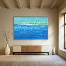 Load image into Gallery viewer, Hand - painted Large - dimension Colorful Blue Landscape Acrylic Art for Vibrant Living Rooms LargeART1793
