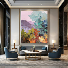 Load image into Gallery viewer, “Soft Pastel Mountain Landscape” - Pastel Multicolor Landscape Art on Canvas DKH1278
