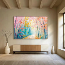 Load image into Gallery viewer, Pastel Forest “Enchanted Pathway” Painting on Canvas, Dreamy Landscape Decor DKH814
