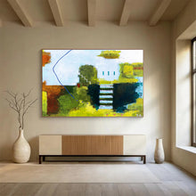 Load image into Gallery viewer, Colorful Geometric Landscape Abstract Painting on Canvas DKH561
