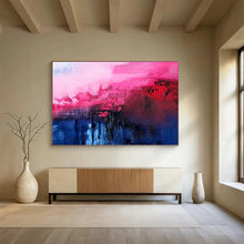 Load image into Gallery viewer, Pink - Blue Abstract Painting for Chic Boutique &amp; Romantic Bedroom DKH268
