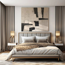 Load image into Gallery viewer, Hand - painted Extensive Black - White Geometric Abstract Acrylic Art for Modern Offices LargeART0123
