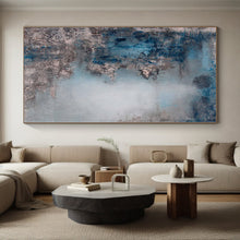 Load image into Gallery viewer, Hand - painted Large - scale Blue and Gray Muted Abstract Acrylic Art for Calm Waiting Rooms LargeART0021
