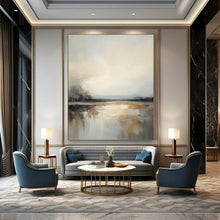 Load image into Gallery viewer, Gray &amp; Gold Abstract Reflection Art, Ideal for Luxe Bedroom &amp; Inspirational Office LargeART2091
