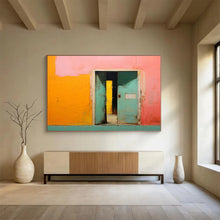 Load image into Gallery viewer, Color - Blocked Doorway Abstract Painting on Canvas - “Vibrant Threshold” DKH641
