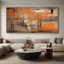 Load image into Gallery viewer, Orange - Gray Abstract Acrylic for Dining Room &amp; Creative Studio LargeART0816
