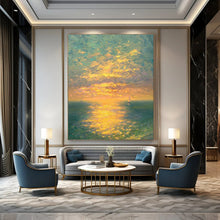 Load image into Gallery viewer, Colorful Sunset Ocean Abstract Painting, Perfect for Coastal Bedroom &amp; Relaxing Balcony Lounge LargeART2070
