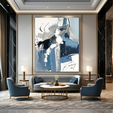 Load image into Gallery viewer, Blue &amp; Gray Dynamic Abstract Painting, Perfect for Creative Studio &amp; Modern Lounge LargeART2082
