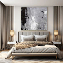 Load image into Gallery viewer, Grayscale Textured Abstract Canvas Painting, Suited for Industrial Chic Café &amp; Modern Art Studio LargeART1150
