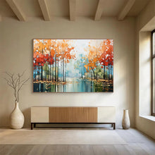 Load image into Gallery viewer, Misty Autumn Forest Large - scale acrylic painting DLZ164
