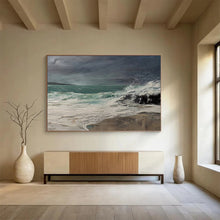 Load image into Gallery viewer, Stormy Sea with Crashing Waves Abstract acrylic painting DLZ043
