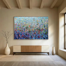 Load image into Gallery viewer, Hand - painted Oversized Blue Abstract Mosaic Acrylic Art for Modern Home Offices LargeART1796
