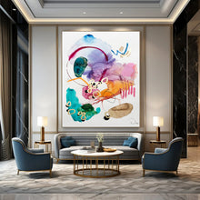Load image into Gallery viewer, Colorful Watercolor - Style Abstract Painting, Ideal for Bohemian Bathroom &amp; Art - Loving Friend’s Gift LargeART1869
