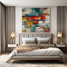 Load image into Gallery viewer, Colorful Cubist Abstract Painting, Perfect for Creative Office &amp; Eclectic Gallery Wall LargeART1395

