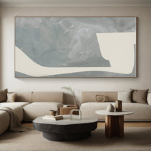 Load image into Gallery viewer, Oversized Gray - White Geometric Abstract Art for Studio &amp; Contemporary Hallway LargeART0437
