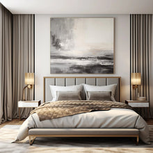 Load image into Gallery viewer, Gray - White Abstract Landscape Painting, Ideal for Modern Coastal Home &amp; Serene Office Space LargeART1377
