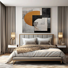 Load image into Gallery viewer, Interlocking Geometric Forms Abstract Canvas Painting, Great for Contemporary Gallery &amp; Design - Focused Studio LargeART1207
