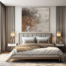 Load image into Gallery viewer, Hand - painted Substantial Brown - Gray Textured Abstract Acrylic Art for Rustic Living Rooms LargeART0116
