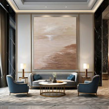 Load image into Gallery viewer, “Warm - Toned Seaside” – Soft beige sky and sea, with a textured, brownish shoreline. DTP341
