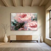 Load image into Gallery viewer, Soft - Toned Floral Abstract Painting on Canvas - “Gentle Blooms” DKH724
