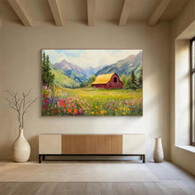 Load image into Gallery viewer, Idyllic Landscape Abstract Painting on Canvas - “Mountain Meadow Bliss” DKH727
