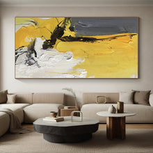 Load image into Gallery viewer, Oversized Yellow - Gray Abstract Contrast Acrylic for Modern Office LargeART0295
