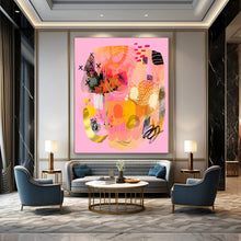 Load image into Gallery viewer, Pink &amp; Gold Abstract Extravaganza, Ideal for Glamorous Dressing Room &amp; Luxury Dining Area LargeART2009

