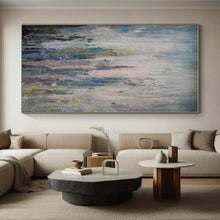 Load image into Gallery viewer, Blue - Gray - Gold Drip Abstract Acrylic Art - Perfect for Art Deco Lounge &amp; Creative Workshop LargeART0561
