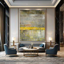 Load image into Gallery viewer, Gray &amp; Yellow Abstract Art, Suited for Industrial - Style Loft &amp; Modern Office LargeART2294
