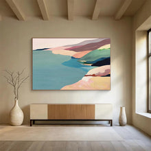 Load image into Gallery viewer, Pastel Coastal Abstract Painting on Canvas - “Soft Shores” DKH741
