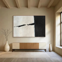 Load image into Gallery viewer, Textured Black - and - White Abstract Art for Minimalist Hallway &amp; Contemporary Gallery DKH177
