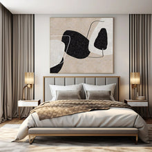 Load image into Gallery viewer, Minimalist Black - White Shapes Abstract Canvas Painting, Ideal for Modern Gallery &amp; Sleek Home Office LargeART1152
