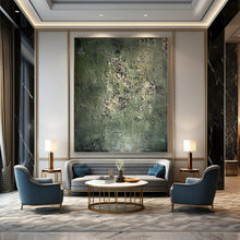 Load image into Gallery viewer, “Green Textured Mystery” - Green Abstract Art on Canvas DKH1195

