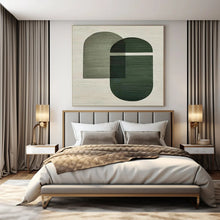 Load image into Gallery viewer, Oversized Hand - painted Green Geometric Overlaps Acrylic Art for Mid - Century Modern Studies LargeART0165
