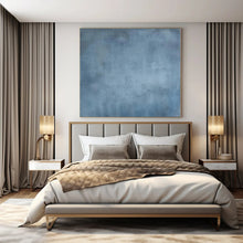 Load image into Gallery viewer, Large - Scale Hand - painted Blue Textured Monochrome Art for Serene Bedrooms LargeART0158
