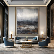 Load image into Gallery viewer, “Stormy Sea” – Blended gray, blue, and brown, abstract ocean with rough waves DTP368
