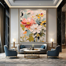 Load image into Gallery viewer, Colorful Textured Floral Abstract Art, Perfect for Cheerful Kitchen &amp; Bright Sunroom LargeART2128
