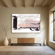 Load image into Gallery viewer, Elegant Black - White - Pink Abstract Acrylic painting DLZ143
