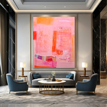 Load image into Gallery viewer, Pink &amp; Orange Abstract Painting, Suited for Modern Dining Room &amp; Creative Studio LargeART1868

