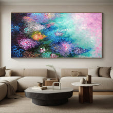 Load image into Gallery viewer, Hand - painted Oversized Colorful Floral Abstract Acrylic Art for Feminine Living Rooms LargeART0065
