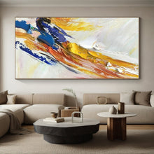 Load image into Gallery viewer, Colorful Thick Paint Strokes on White Acrylic Art - Suited for Bohemian - chic Living Room &amp; Creative Studio LargeART0605

