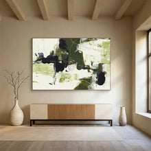 Load image into Gallery viewer, Green And Black Abstract Painting On Canvas DKH444
