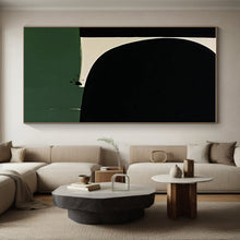Load image into Gallery viewer, Black, White, and Green Geometric Acrylic Art - Perfect for Modernist Hallway &amp; Minimalist Gallery LargeART0651
