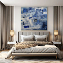 Load image into Gallery viewer, Blue &amp; Gray Abstract Painting, Suited for Coastal - Themed Living Room &amp; Calm Office Space LargeART1419
