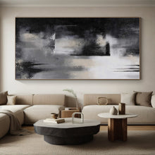 Load image into Gallery viewer, Hand - painted Substantial Black - White Abstract Silhouette Acrylic Art for Modern Studies LargeART0076
