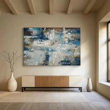 Load image into Gallery viewer, Textured Blue and Gray Abstract Sea Abstract acrylic painting DLZ036

